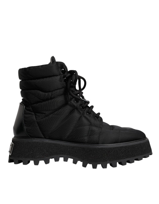 Dolce & Gabbana Black Padded Mid Calf Lace Up Boots Shoes – EU39/US6 par Dolce & Gabbana | Disponible sur Sandy Store ByNet