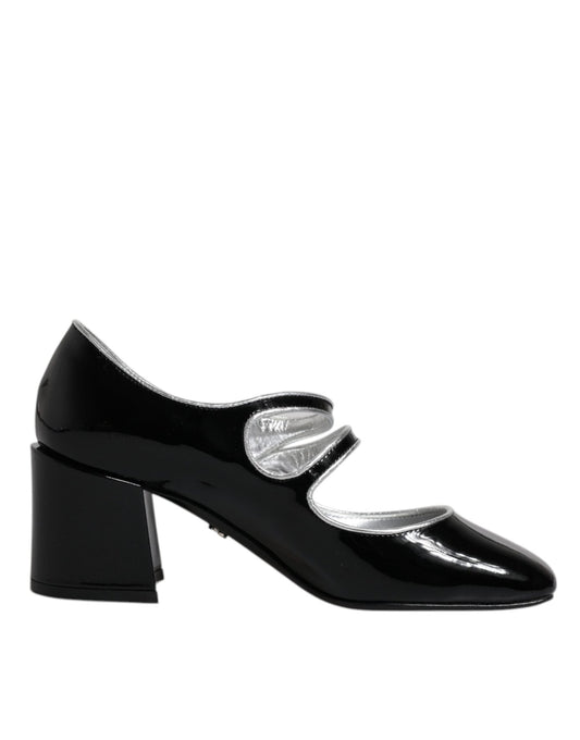 Dolce & Gabbana Black Patent Leather Crystal Mary Jane Pumps Shoes - Sandy Store ByNet