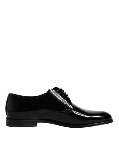 Dolce & Gabbana Black Patent Leather Derby Formal Dress Shoes - Sandy Store ByNet