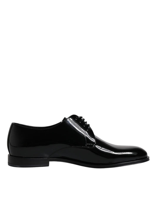 Dolce & Gabbana Black Patent Leather Derby Formal Dress Shoes - Sandy Store ByNet