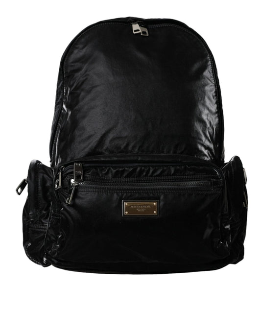 Dolce & Gabbana Black Patent Leather Logo Plaque Backpack Bag - Sandy Store ByNet