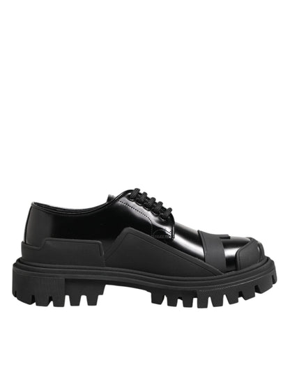 Dolce & Gabbana Black Patent Leather Trekking Derby Shoes – EU39/US6 par Dolce & Gabbana | Disponible sur Sandy Store ByNet