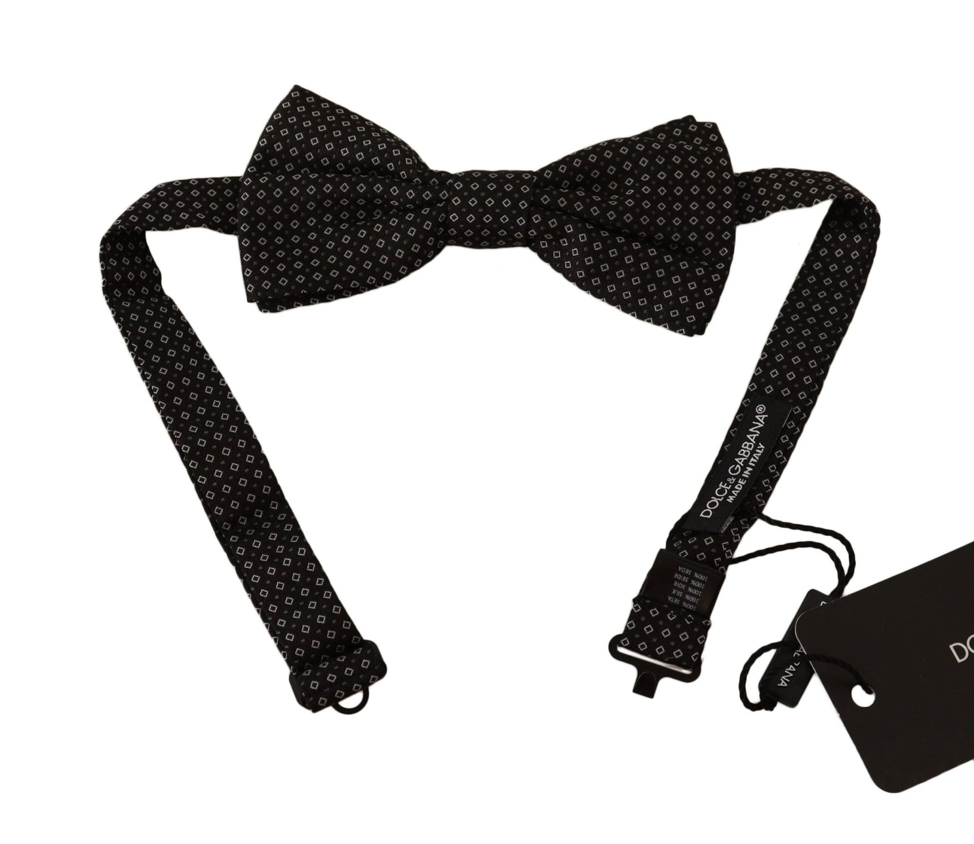 Dolce & Gabbana Black Patterned Adjustable Neck Papillon Bow Tie – par Dolce & Gabbana | Disponible sur Sandy Store ByNet