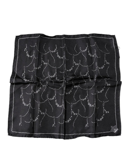 Dolce & Gabbana Black Patterned Silk Handkerchief Scarf – par Dolce & Gabbana | Disponible sur Sandy Store ByNet