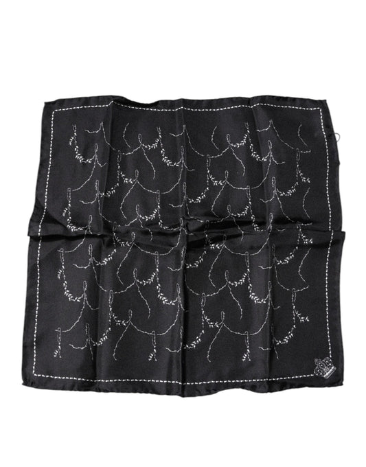 Dolce & Gabbana Black Patterned Silk Handkerchief Scarf – par Dolce & Gabbana | Disponible sur Sandy Store ByNet