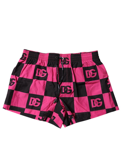 Dolce & Gabbana Black Pink Logo Beachwear Shorts 2Pc Swimwear - Sandy Store ByNet
