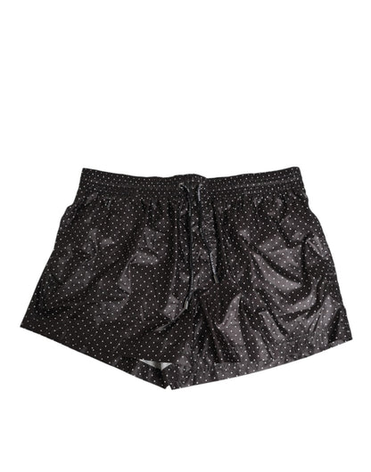 Dolce & Gabbana Black Polka Dot Polyester Men Shorts Swimwear – IT5 | M par Dolce & Gabbana | Disponible sur Sandy Store ByNet