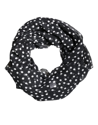 Dolce & Gabbana Black Polka Dots Polyester Wrap Shawl Scarf – par Dolce & Gabbana | Disponible sur Sandy Store ByNet