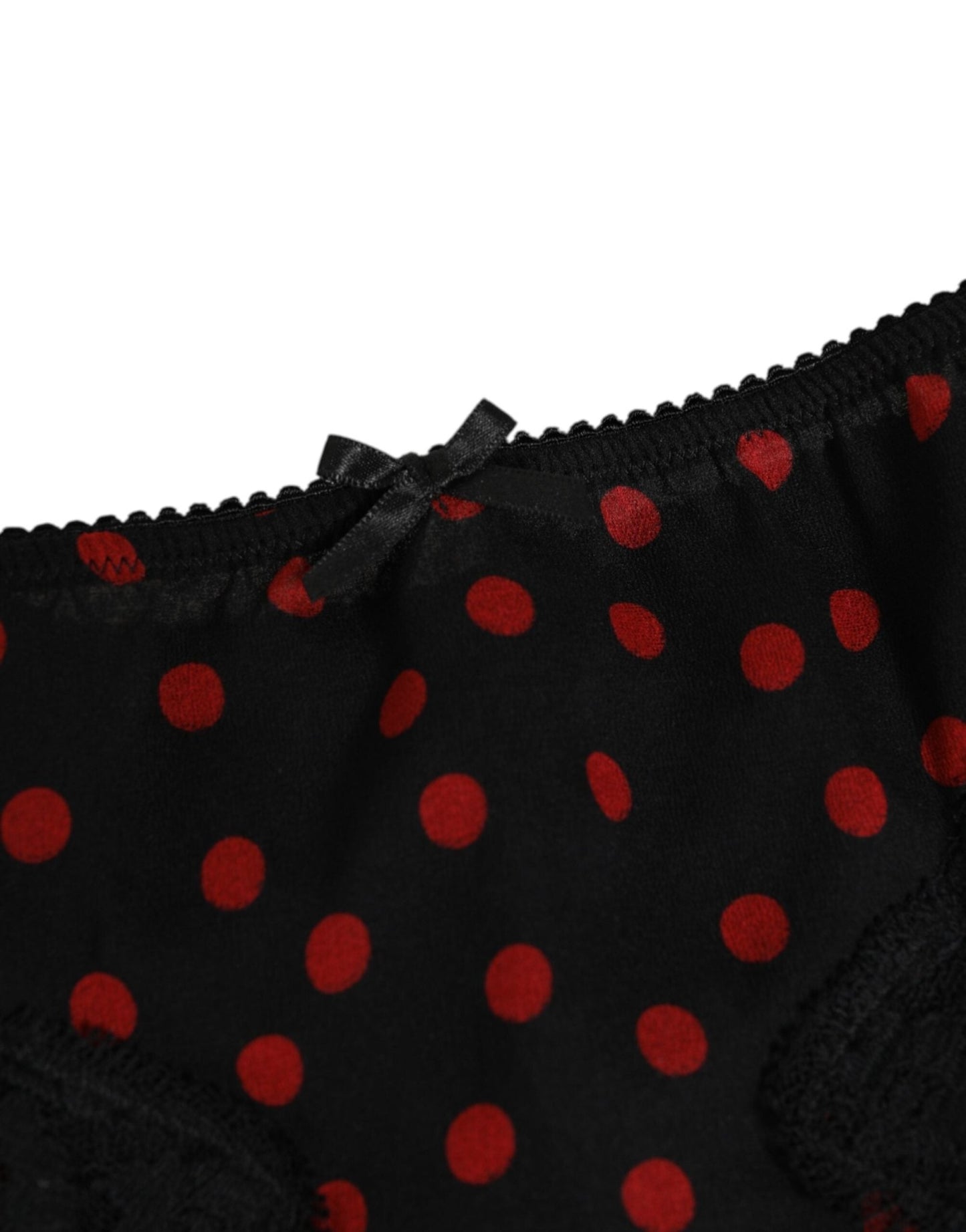 Dolce & Gabbana Black Polka Dotted Silk Low Waist Panty Underwear – IT3 | M par Dolce & Gabbana | Disponible sur Sandy Store ByNet