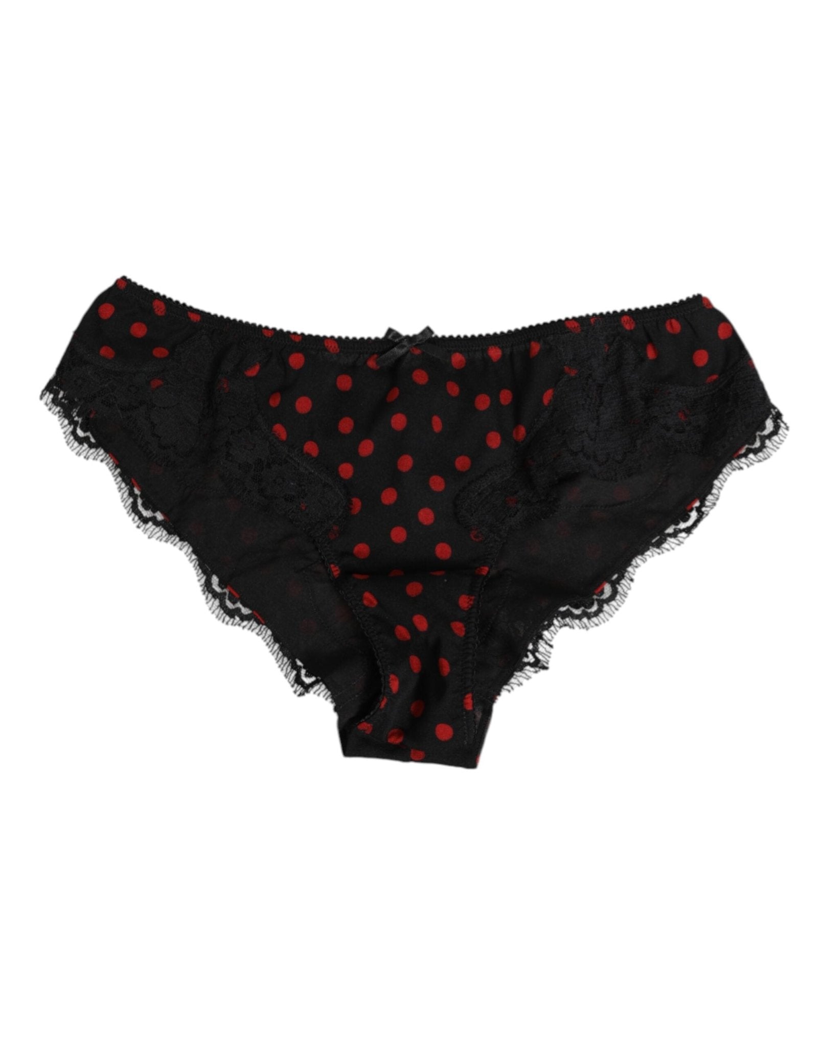 Dolce & Gabbana Black Polka Dotted Silk Low Waist Panty Underwear – IT3 | M par Dolce & Gabbana | Disponible sur Sandy Store ByNet