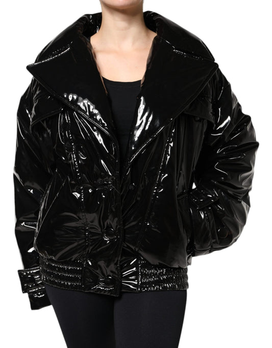 Dolce & Gabbana Black Polyester Button Down Blouson Jacket - Sandy Store ByNet