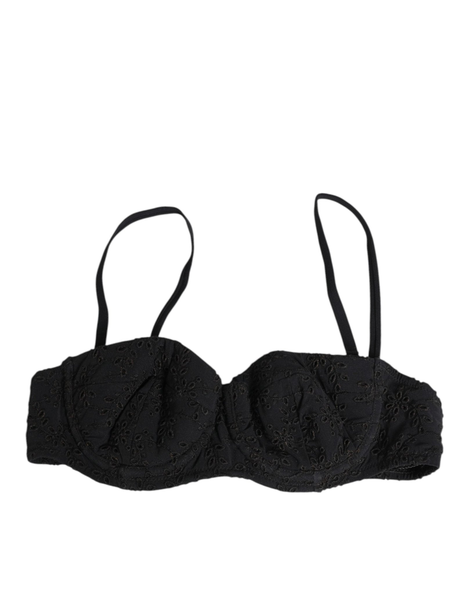 Dolce & Gabbana Black Polyester Embroidered Underwire Bra Underwear – IT2 | S par Dolce & Gabbana | Disponible sur Sandy Store ByNet