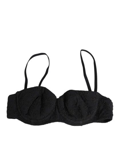 Dolce & Gabbana Black Polyester Embroidered Underwire Bra Underwear – IT2 | S par Dolce & Gabbana | Disponible sur Sandy Store ByNet