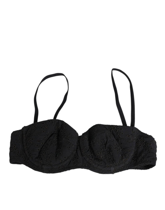 Dolce & Gabbana Black Polyester Embroidered Underwire Bra Underwear – IT2 | S par Dolce & Gabbana | Disponible sur Sandy Store ByNet