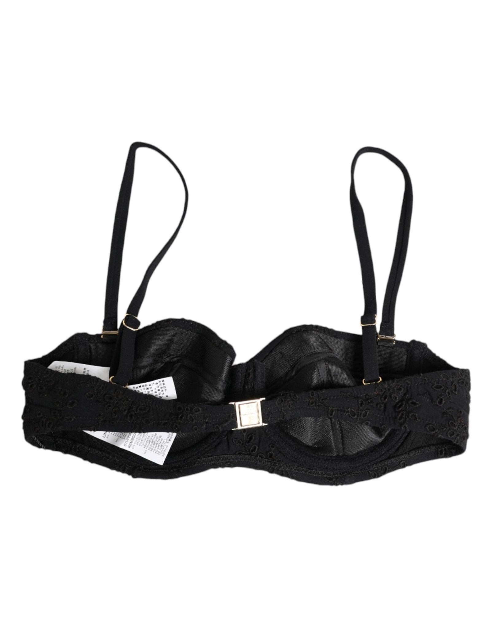 Dolce & Gabbana Black Polyester Embroidered Underwire Bra Underwear – IT2 | S par Dolce & Gabbana | Disponible sur Sandy Store ByNet