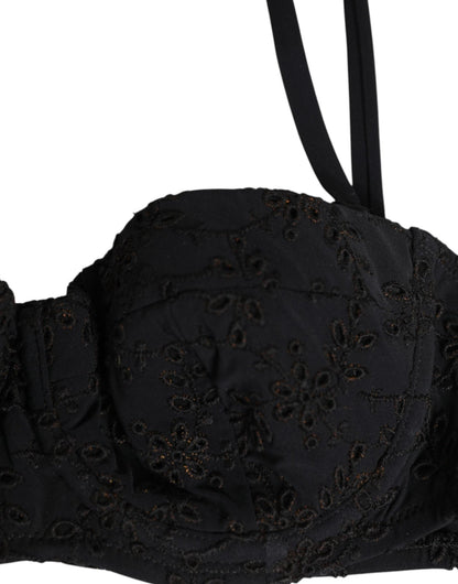 Dolce & Gabbana Black Polyester Embroidered Underwire Bra Underwear – IT2 | S par Dolce & Gabbana | Disponible sur Sandy Store ByNet