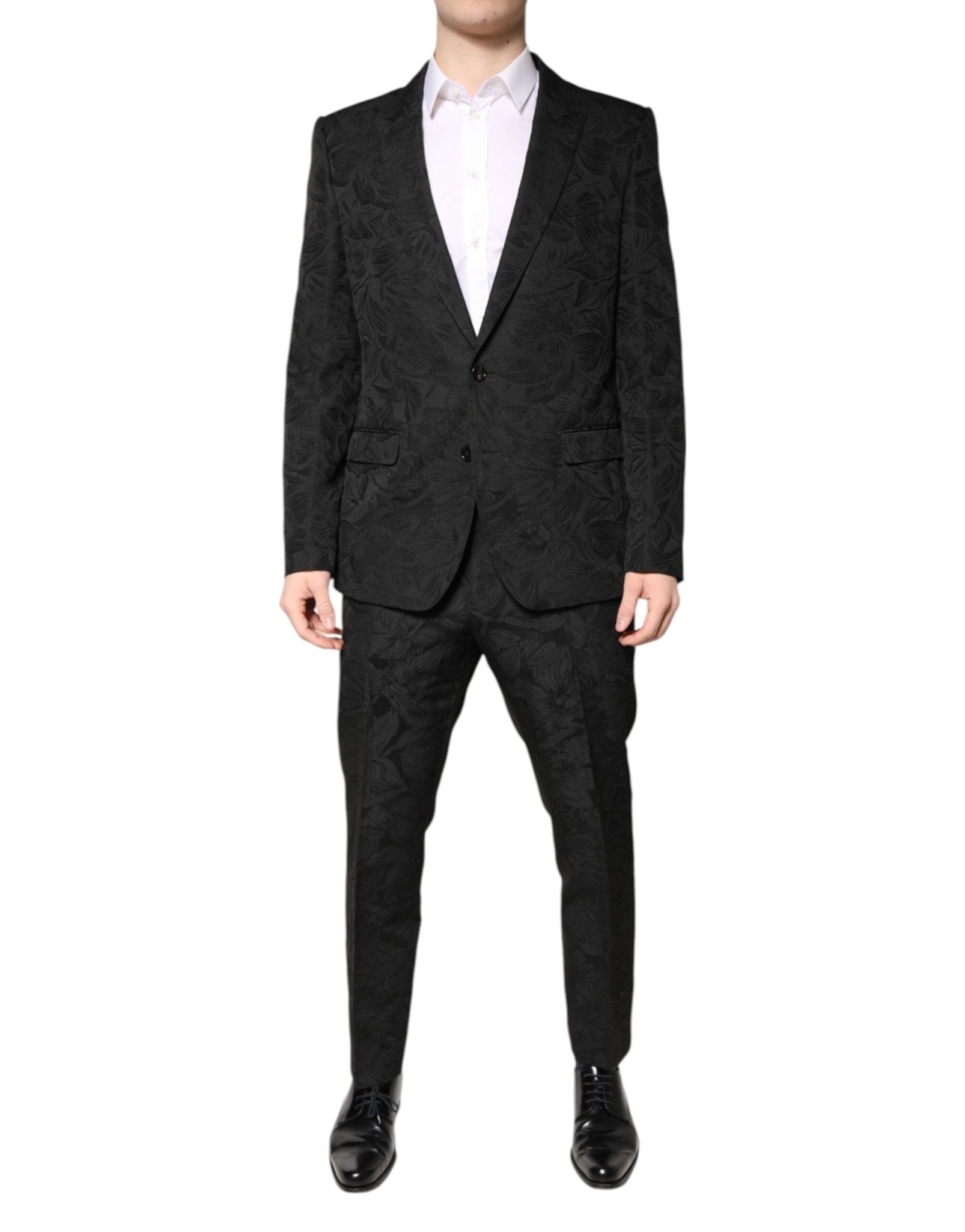 Dolce & Gabbana Black Polyester Floral Jacquard 2 Piece Suit – IT52 | XL par Dolce & Gabbana | Disponible sur Sandy Store ByNet