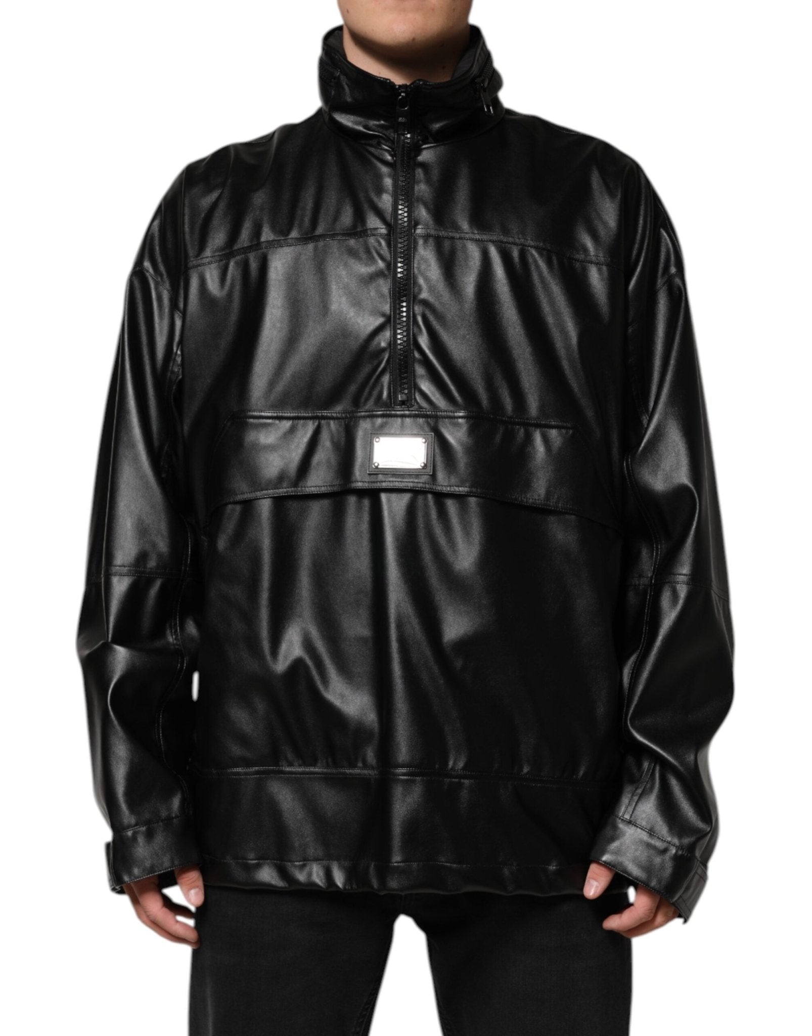 Dolce & Gabbana Black Polyester Logo Plaque Bomber Jacket – IT48 | M par Dolce & Gabbana | Disponible sur Sandy Store ByNet