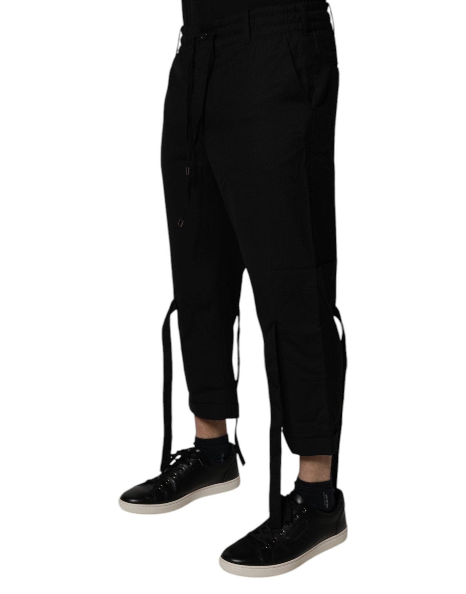 Dolce & Gabbana Black Polyester Men Cropped Pants - Sandy Store ByNet