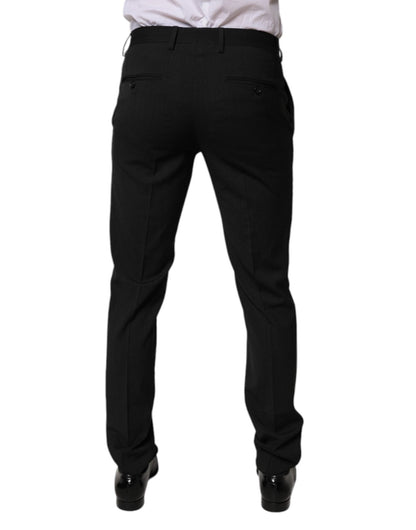 Dolce & Gabbana Black Polyester Tapered Formal Men Dress Pants - Sandy Store ByNet