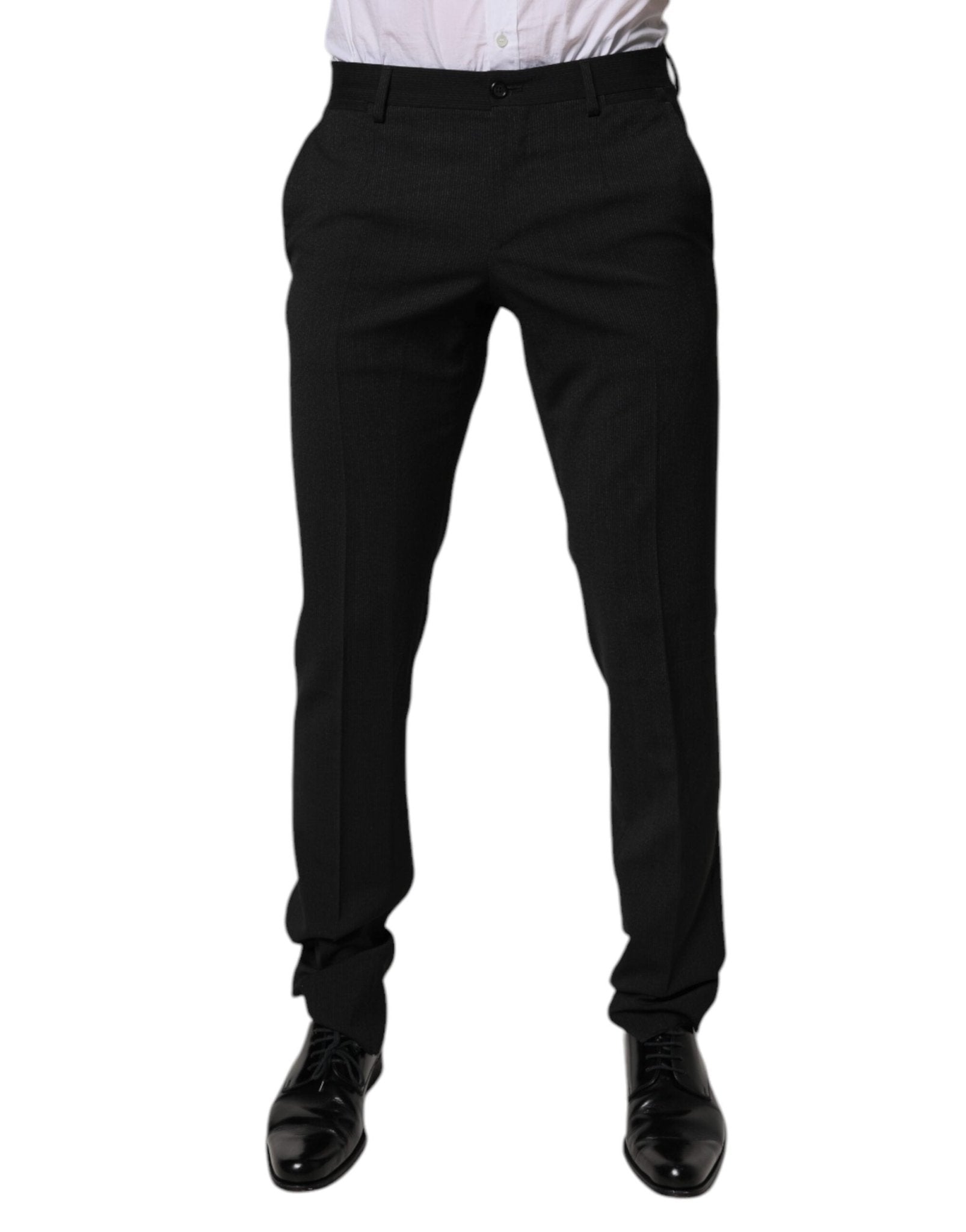 Dolce & Gabbana Black Polyester Tapered Formal Men Dress Pants - Sandy Store ByNet