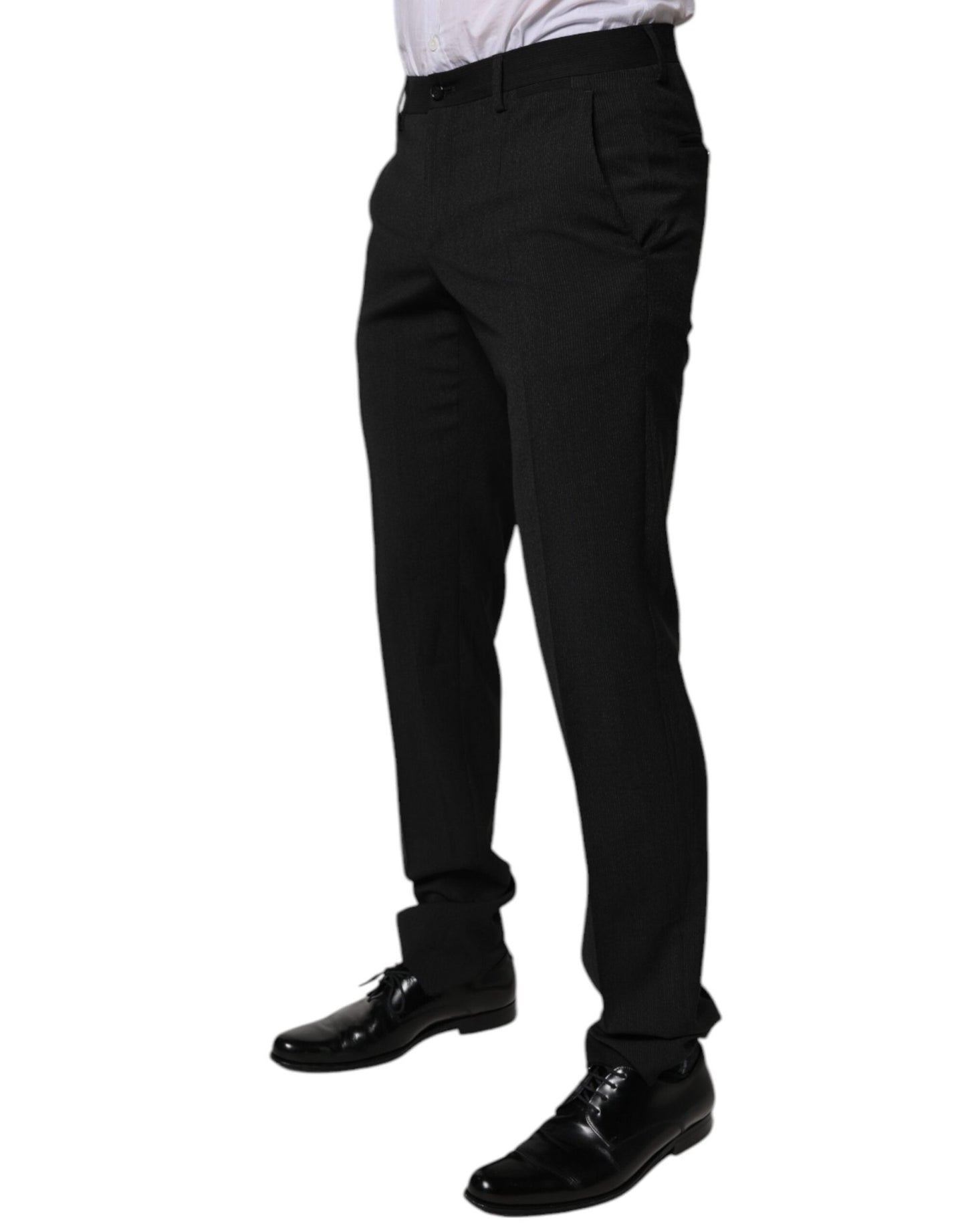 Dolce & Gabbana Black Polyester Tapered Formal Men Dress Pants - Sandy Store ByNet