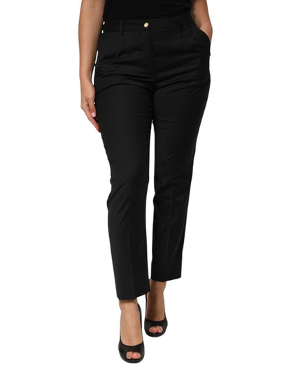 Dolce & Gabbana Black Polyester Tapered Women Trouser Pants – IT44|L par Dolce & Gabbana | Disponible sur Sandy Store ByNet