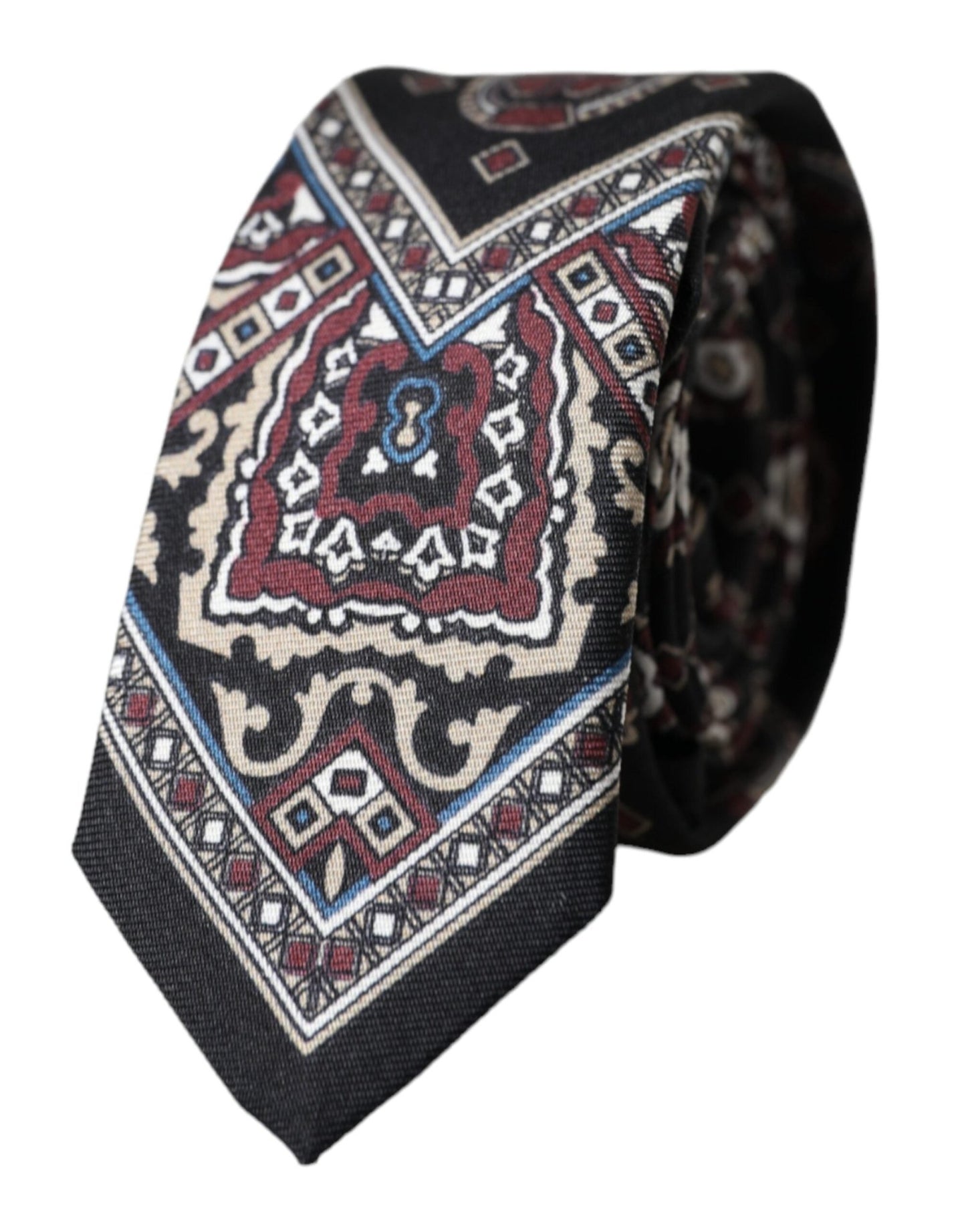 Dolce & Gabbana Black Printed 100% Silk Adjustable Men Tie – par Dolce & Gabbana | Disponible sur Sandy Store ByNet