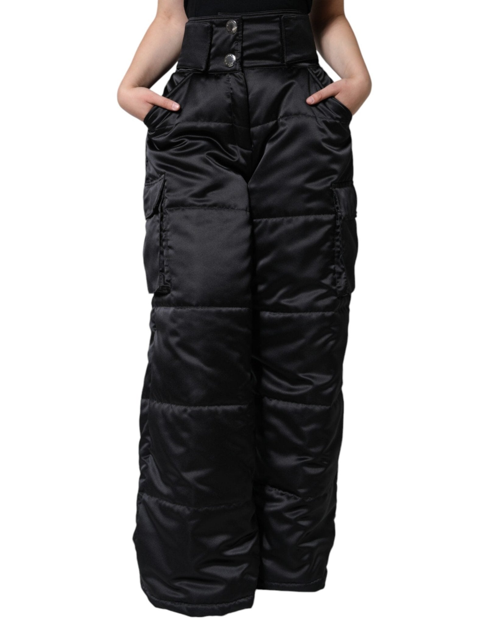 Dolce & Gabbana Black Quilted High Waist Women Boot Cut Pants – IT40|S par Dolce & Gabbana | Disponible sur Sandy Store ByNet