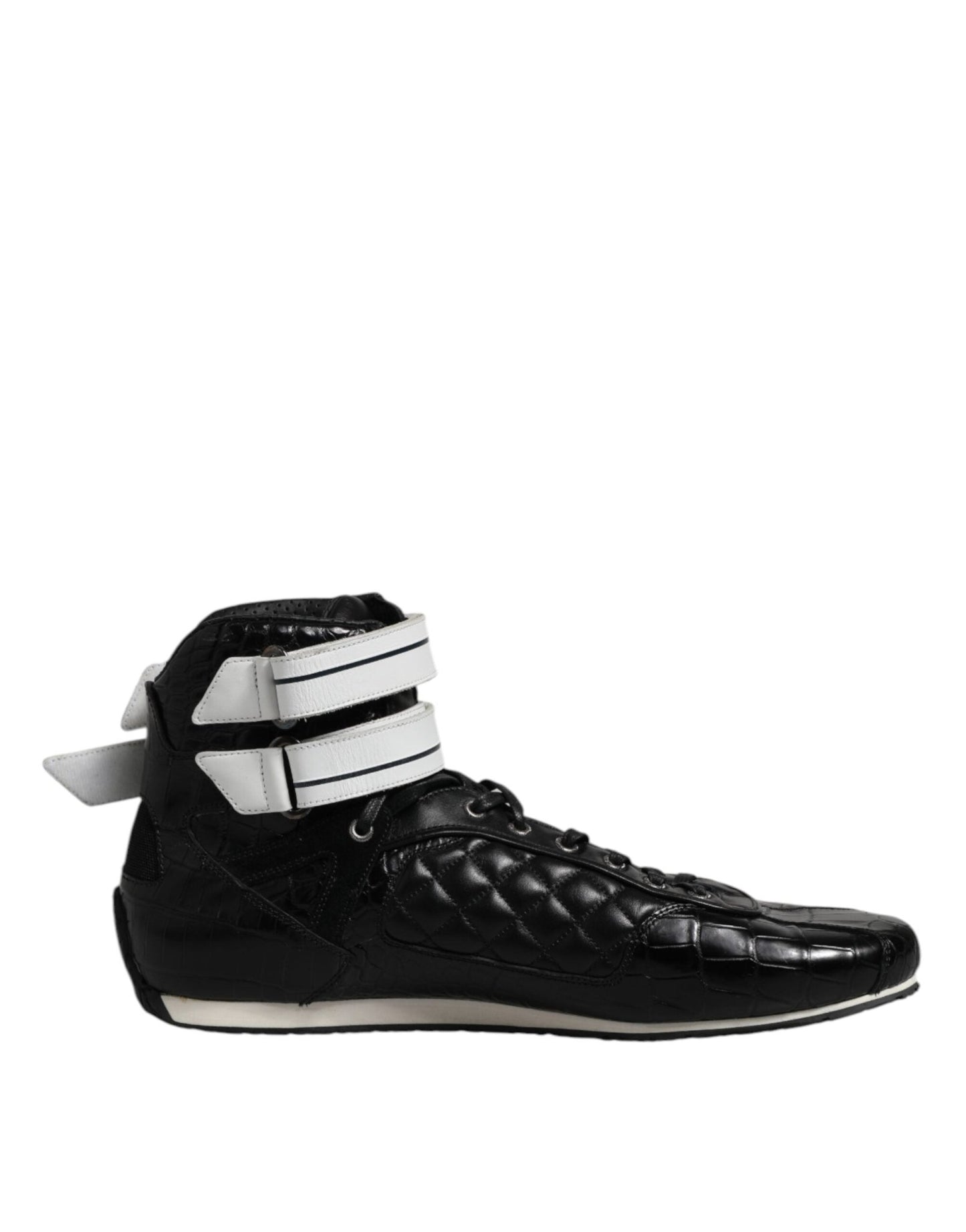 Dolce & Gabbana Black Quilted Leather Lace Up Sneakers Shoes – EU44/US11 par Dolce & Gabbana | Disponible sur Sandy Store ByNet