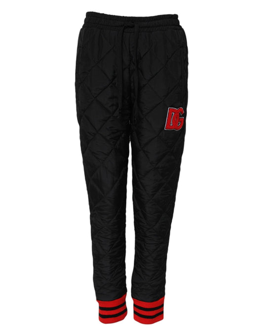 Dolce & Gabbana Black Quilted Mid Waist Jogger Pants – IT40|S par Dolce & Gabbana | Disponible sur Sandy Store ByNet