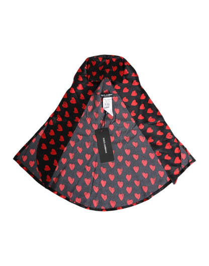 Dolce & Gabbana Black Red Hearts Polyester Hat – 57 cm|S par Dolce & Gabbana | Disponible sur Sandy Store ByNet
