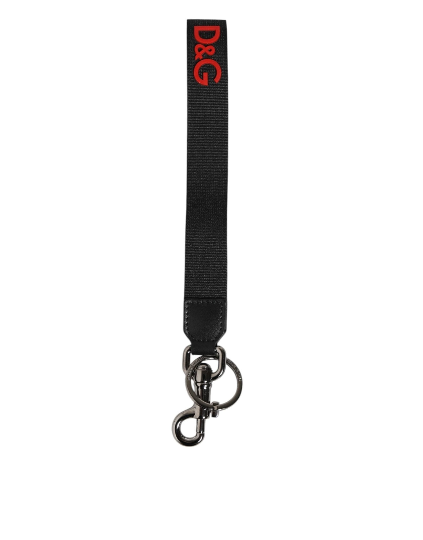 Dolce & Gabbana Black Red Logo Polyester Brass Holder Keychain Keyring – par Dolce & Gabbana | Disponible sur Sandy Store ByNet