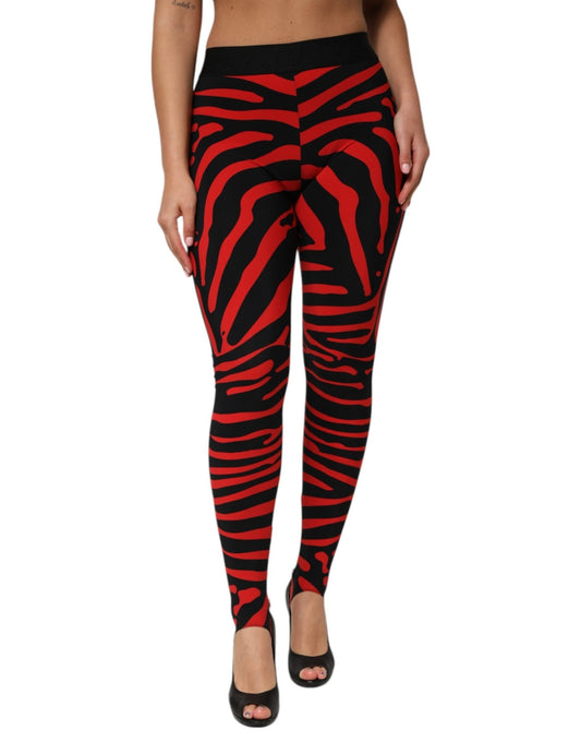 Dolce & Gabbana Black Red Nylon Logo Waisted Leggings Pants – IT40|S par Dolce & Gabbana | Disponible sur Sandy Store ByNet
