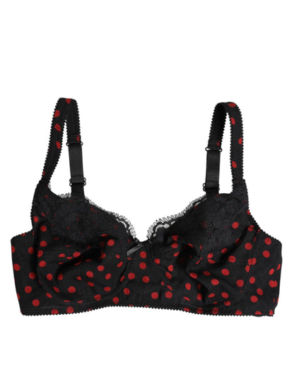 Dolce & Gabbana Black Red Polka Dot Underwired Balconette Underwear – IT3 | M par Dolce & Gabbana | Disponible sur Sandy Store ByNet