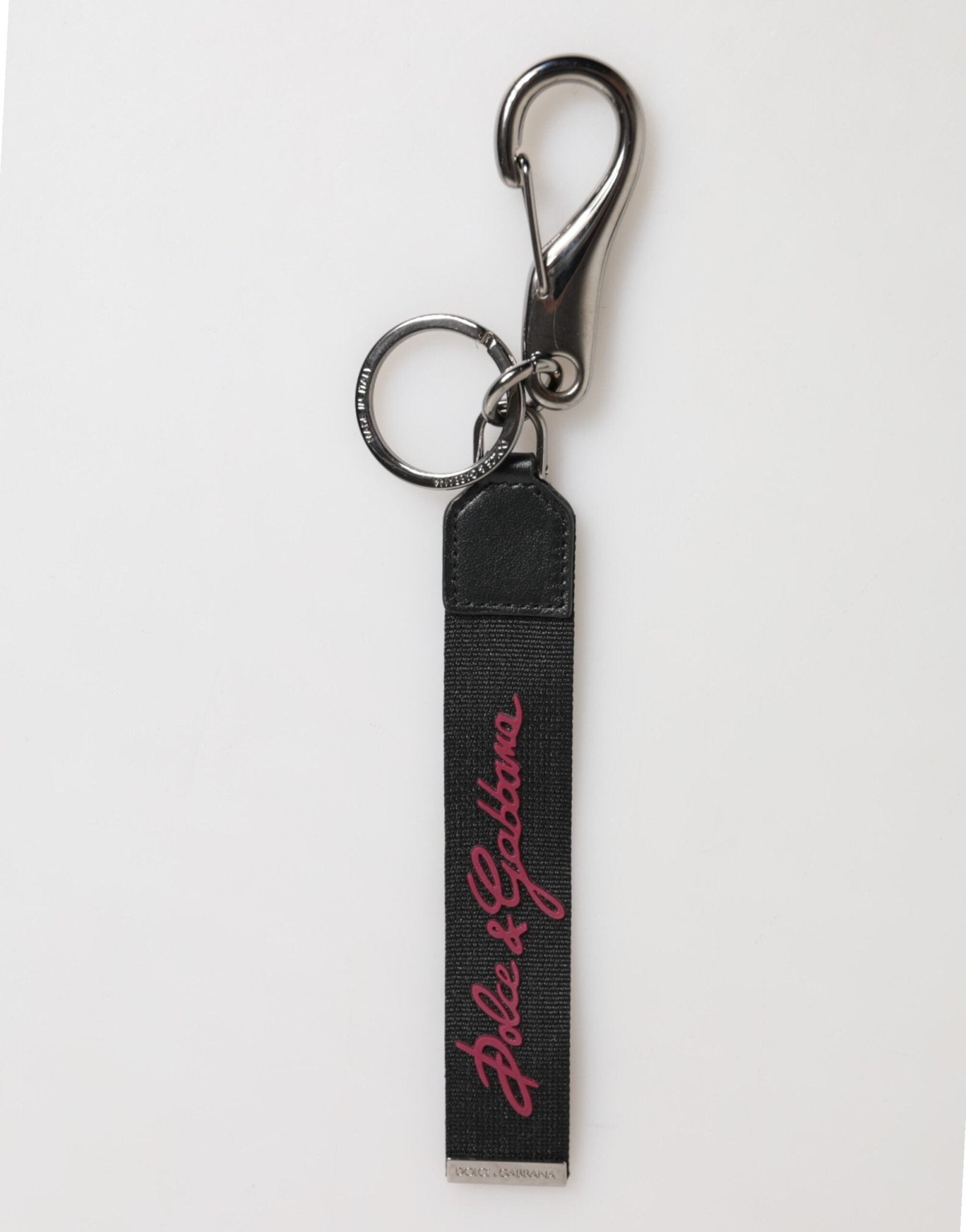 Dolce & Gabbana Black Red Polyester DG Logo Silver Men Keychain Keyring – par Dolce & Gabbana | Disponible sur Sandy Store ByNet