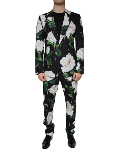 Dolce & Gabbana Black Rose Cotton Men Formal 2 Piece Suit – IT48 | M par Dolce & Gabbana | Disponible sur Sandy Store ByNet