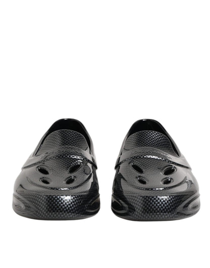 Dolce & Gabbana Black Rubber Slides Low Top Sneakers Shoes – EU44/US11 par Dolce & Gabbana | Disponible sur Sandy Store ByNet