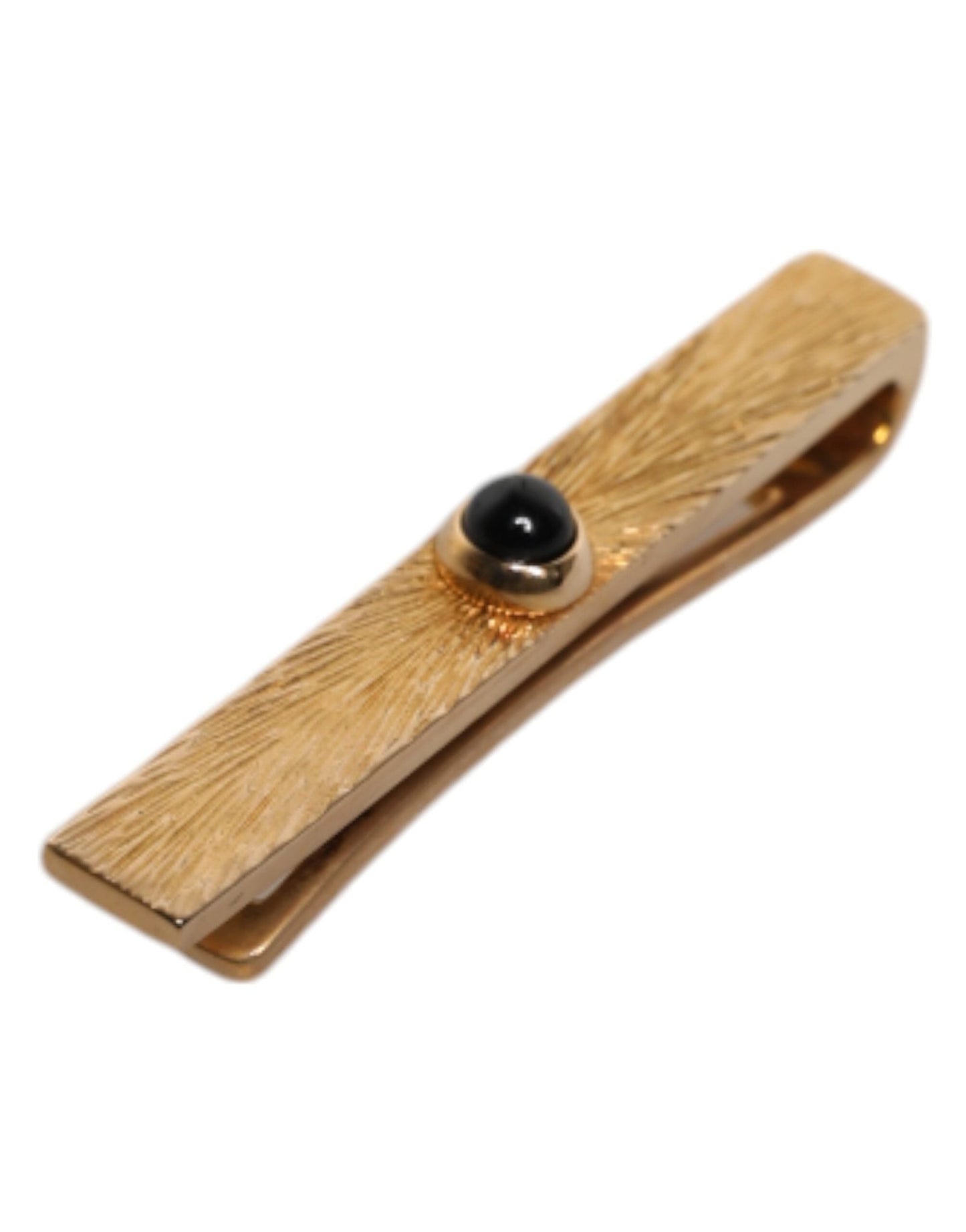 Dolce & Gabbana Black Sapphire Gold Tone Brass Tie Clip Bar – par Dolce & Gabbana | Disponible sur Sandy Store ByNet