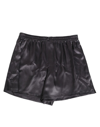 Dolce & Gabbana Black Satin Silk Elastic Men Boxer Short Swimwear – IT4 | S par Dolce & Gabbana | Disponible sur Sandy Store ByNet