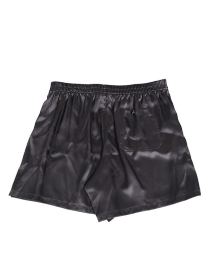 Dolce & Gabbana Black Satin Silk Elastic Men Boxer Short Swimwear – IT4 | S par Dolce & Gabbana | Disponible sur Sandy Store ByNet