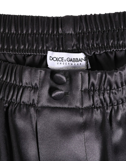 Dolce & Gabbana Black Satin Silk Elastic Men Boxer Short Swimwear – IT4 | S par Dolce & Gabbana | Disponible sur Sandy Store ByNet
