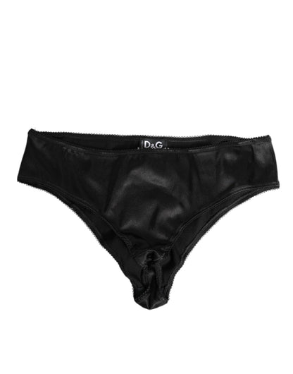 Dolce & Gabbana Black Satin Stretch Slip Brief Women Underwear – IT3 | M par Dolce & Gabbana | Disponible sur Sandy Store ByNet