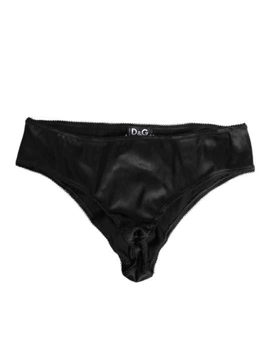 Dolce & Gabbana Black Satin Stretch Slip Brief Women Underwear – IT3 | M par Dolce & Gabbana | Disponible sur Sandy Store ByNet