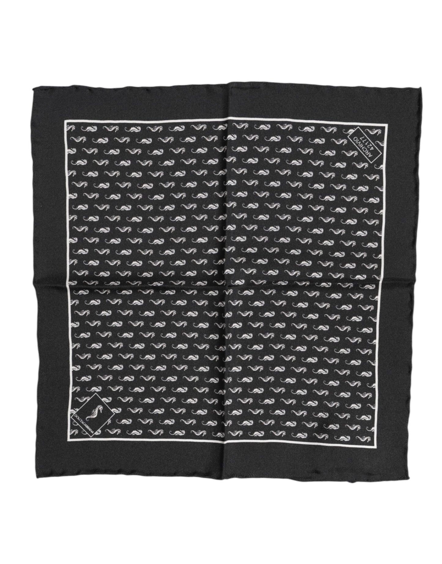 Dolce & Gabbana Black Sea Horse Silk Square Men Foulard Scarf – par Dolce & Gabbana | Disponible sur Sandy Store ByNet