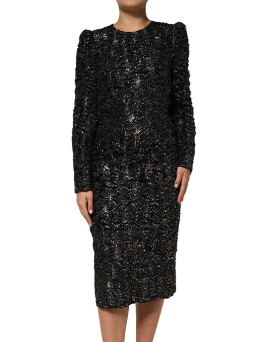 Dolce & Gabbana Black Sequin Bouclé Tweed Sheath Dress – IT36|XXS par Dolce & Gabbana | Disponible sur Sandy Store ByNet