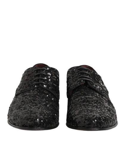 Dolce & Gabbana Black Sequined Lace Up Dress Men Derby Shoes – EU44/US11 par Dolce & Gabbana | Disponible sur Sandy Store ByNet