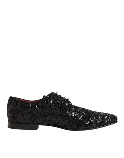Dolce & Gabbana Black Sequined Lace Up Dress Men Derby Shoes – EU44/US11 par Dolce & Gabbana | Disponible sur Sandy Store ByNet