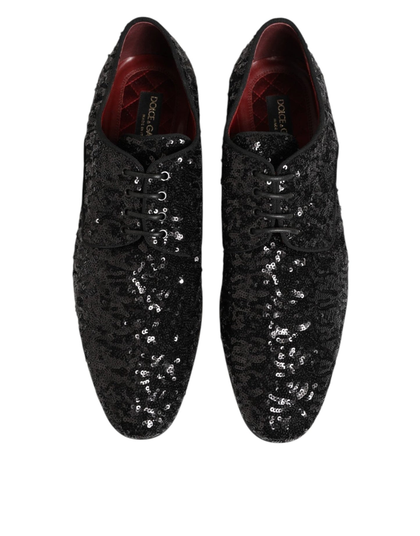 Dolce & Gabbana Black Sequined Lace Up Dress Men Derby Shoes – EU44/US11 par Dolce & Gabbana | Disponible sur Sandy Store ByNet