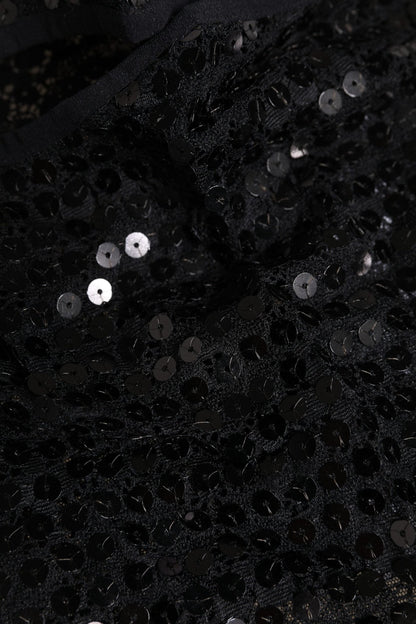 Dolce & Gabbana Black Sequined Nylon Ski Mask Balaclava Hat - Sandy Store ByNet